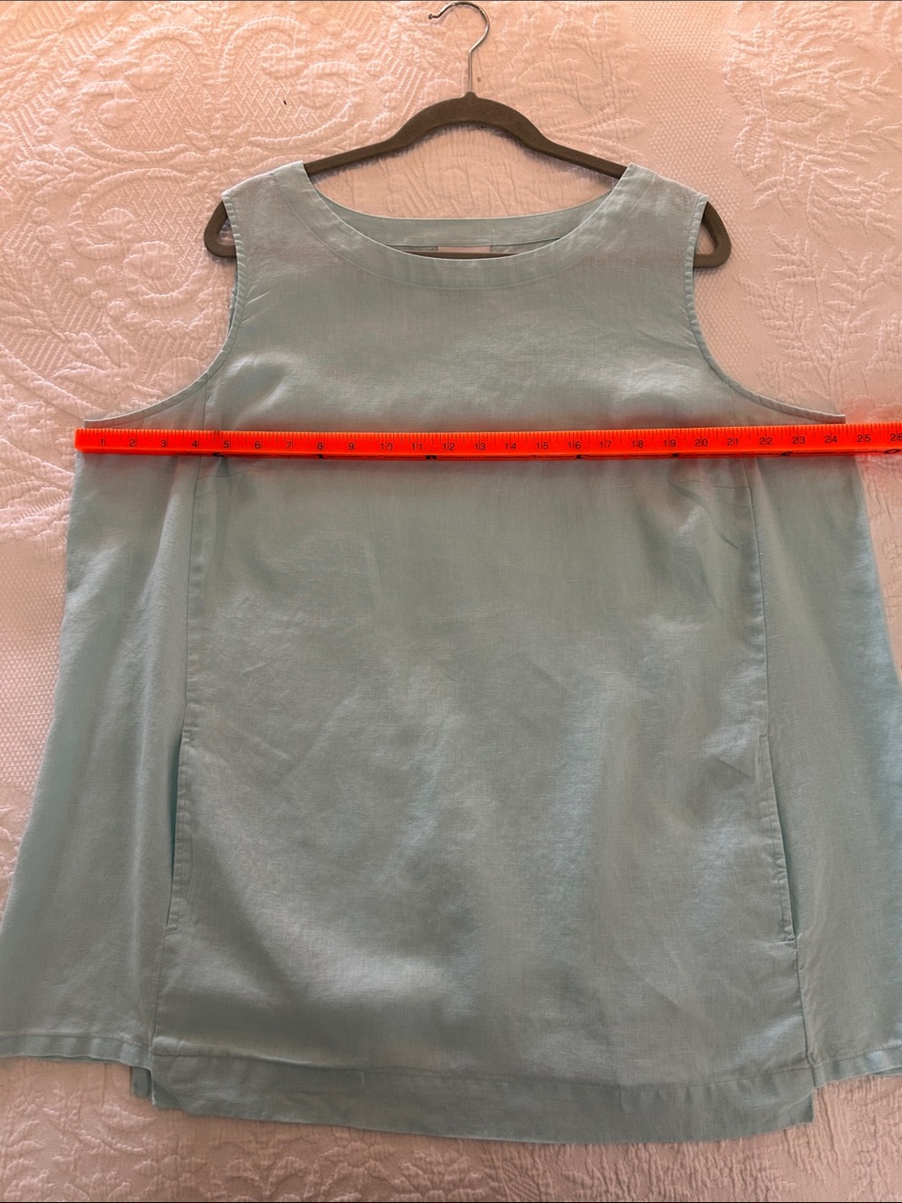 J.Jill Sleeveless Linen Aqua Blue Top - Picture 7 of 7